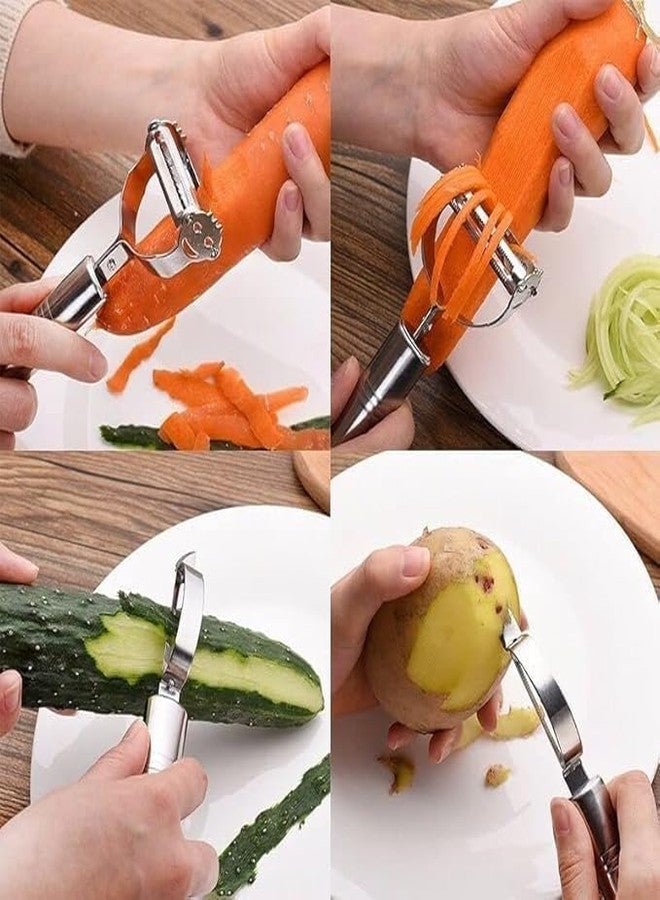 CHAMELI 3pcs Stainless Steel Vegetable Peeler Set Includes Apple Corer, Straight Julienne Peeler, Veggie Cutter & Slice - Image 2